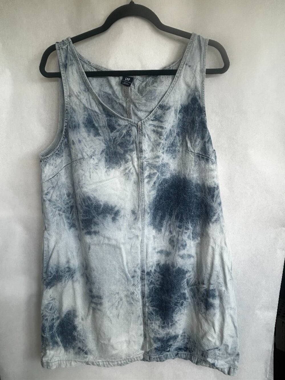 Gap Blue Tie-Dye Acid Wash Denim Sleeveless Top